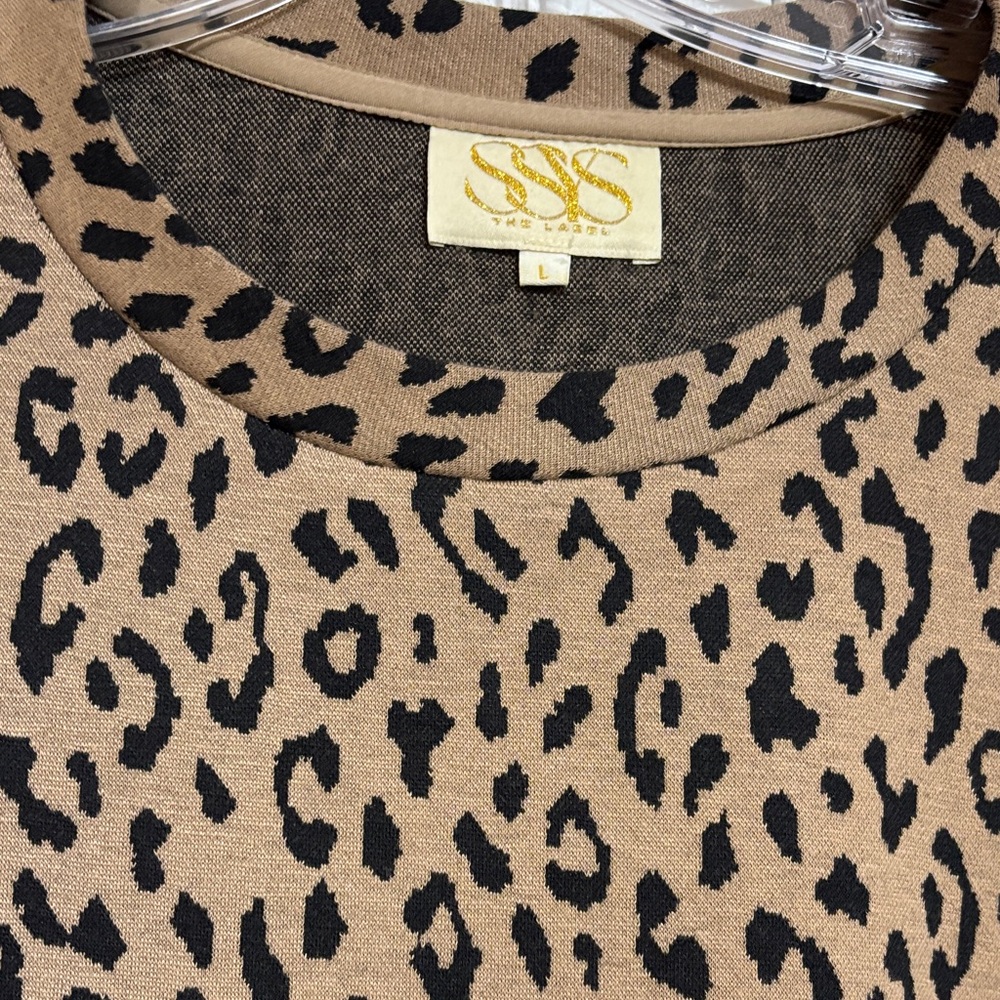 SSYS Brown Leopard Print Crewneck Sweatshirt WORN ONCE - Picture 7 of 11
